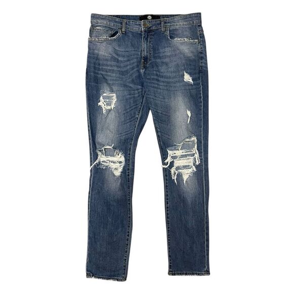 Jordan Craig Sean Men’s Distressed Denim Jeans Stretch Relaxed Fit 36/32 - Picture 1 of 8